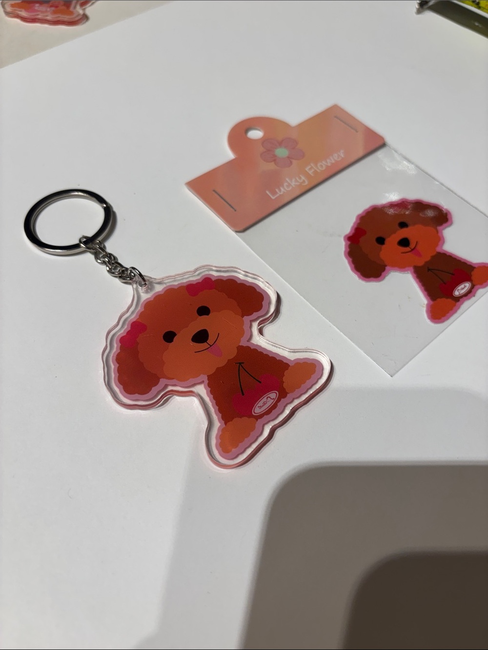 Poodle Keychain & Sticker Set - Picture 3 of 6